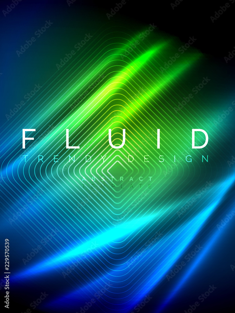 Neon glowing wave, magic energy and light motion background. Vector illustration Neon glowing wave, magic energy and light motion background. Vector illustration