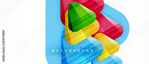Glass triangles modern geometric composition, abstract background