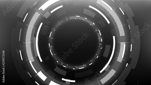 Futuristic Technology Abstract Circlular Background. Vector Science Fiction Hi-Tech Wallpaper