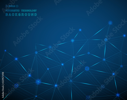 Abstract of techonology background in blue glowing line digital.