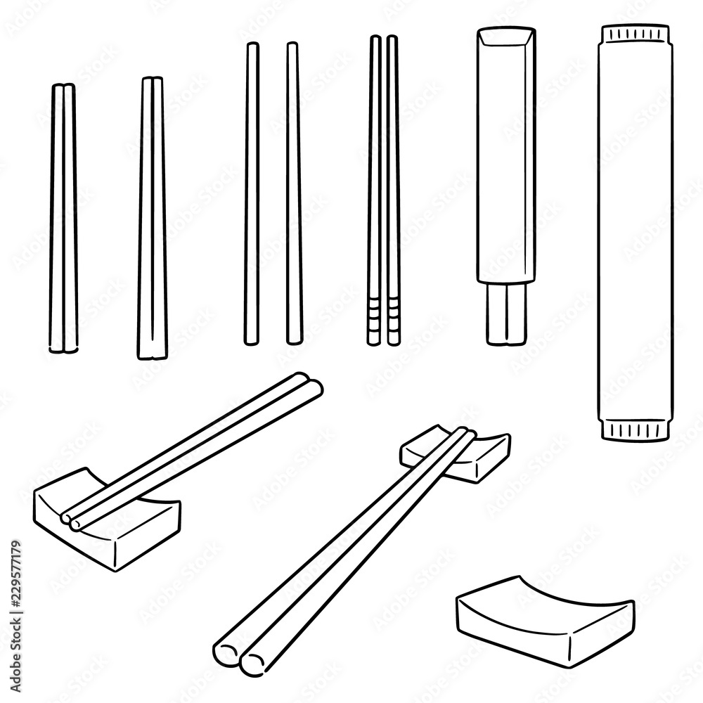 vector set of chopsticks vector set of chopsticks