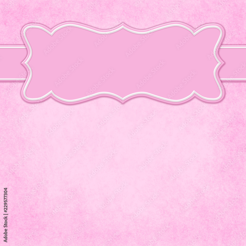 Pink and white background with header banner
