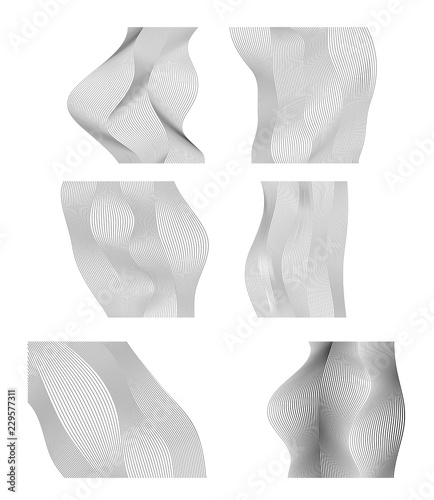 wavy lines form spiral ribbon design element effect 3d68