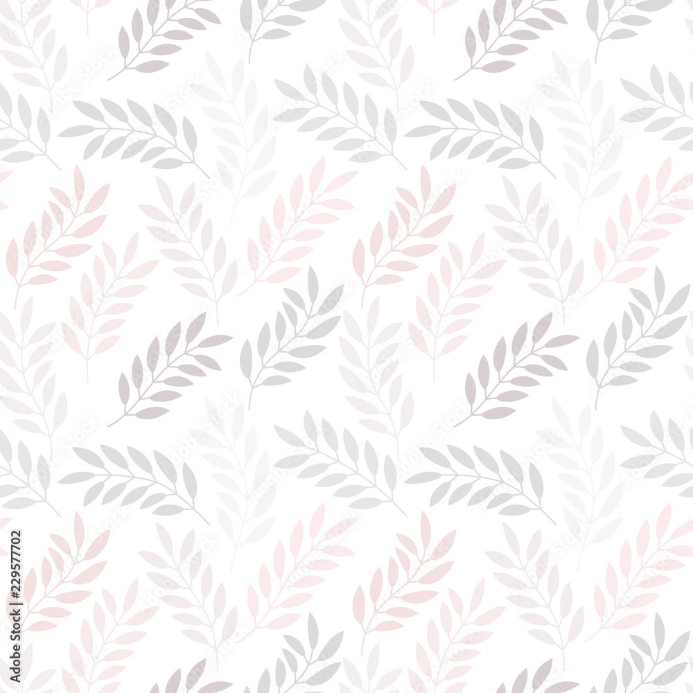 Floral seamless pattern with branches and leaves. Vector illustration. Floral seamless pattern with branches and leaves. Vector illustration.
