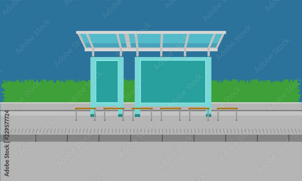 bus stop station vector illustration