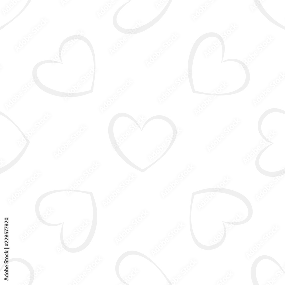 Abstract heart seamless pattern. Romantic background. Vector illustration.