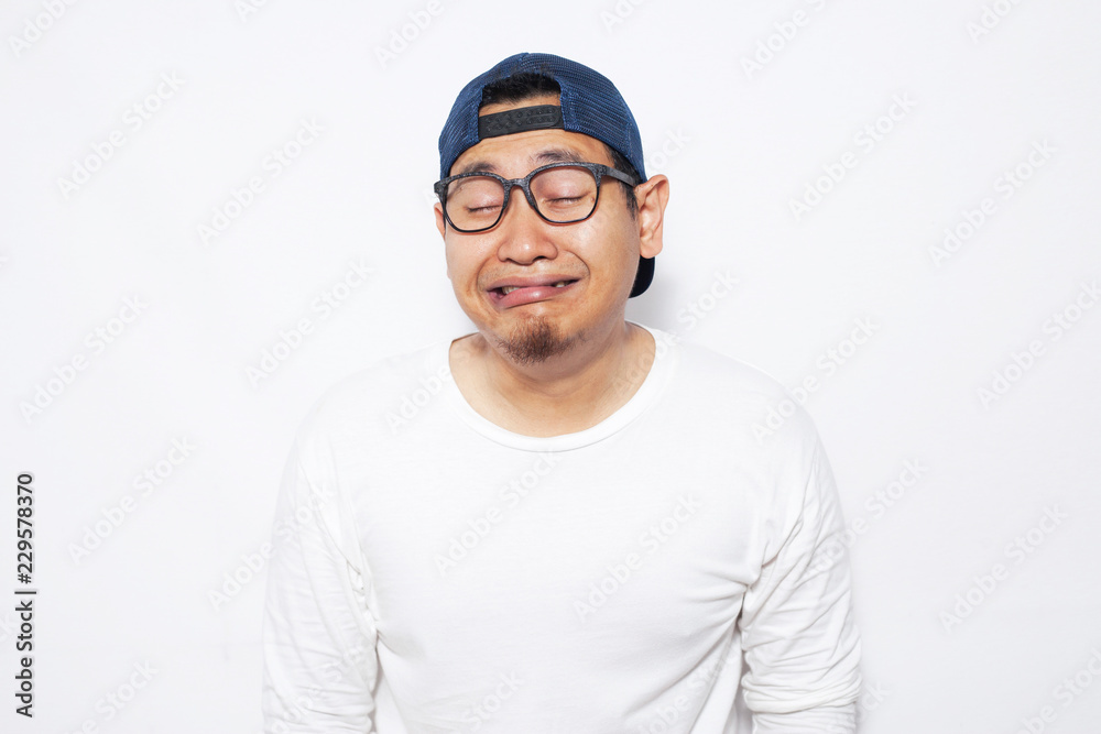 Funny Asian Businessman Crying Hard Funny Asian Businessman Crying Hard