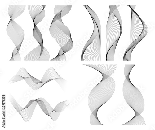 wavy lines form spiral ribbon design element effect 3d70
