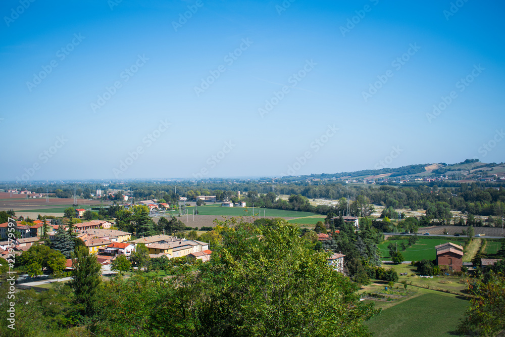Panoramic view of Parma countryside, Emilia Romagna, Italy