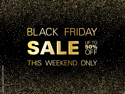 Black friday sale discount gold glitter background