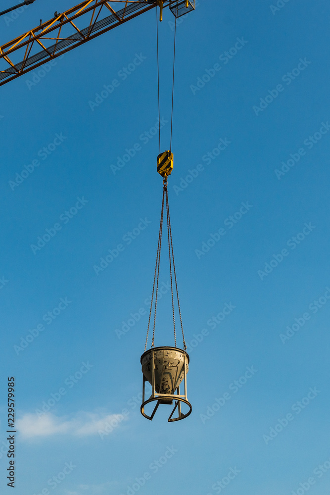 Metal industrial bowl with a load of concrete Metal industrial bowl with a load of concrete
