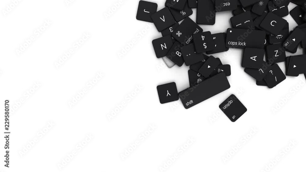 Keyboard keys detached, background loop.