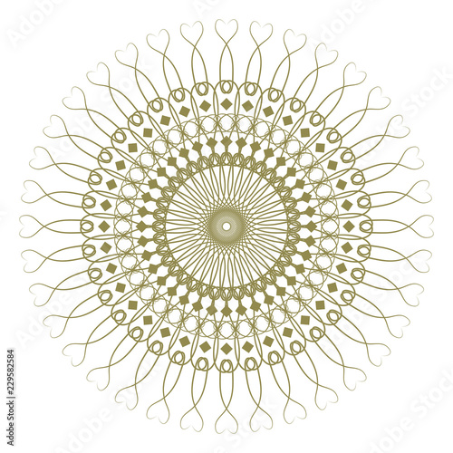  Decorative gold and frame with vintage round pattern