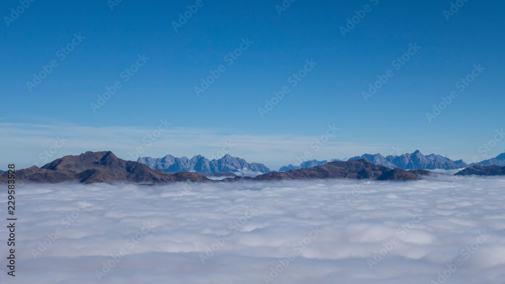 Mountains coming out from the clouds, Austria 