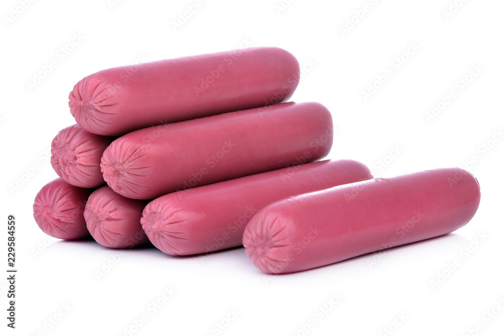 Sausages isolated on a white background Sausages isolated on a white background