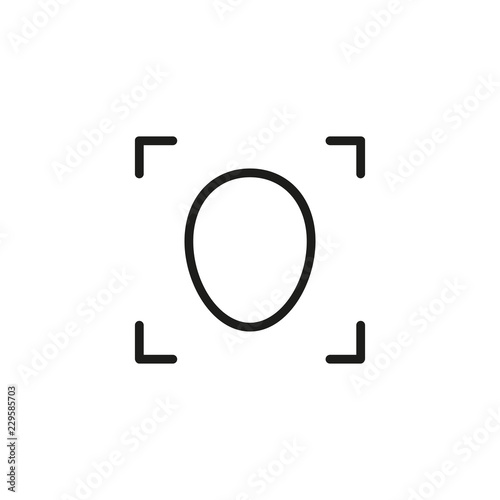Face metrics line icon. Viewfinder, focus, portrait mode. Biometrics concept. Vector illustration can be used for topics like photographing, security, technology