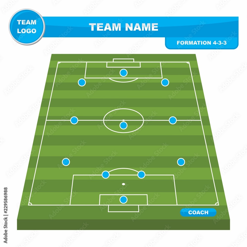 Football Soccer Formation Strategy Template With Perspective Field 4 
