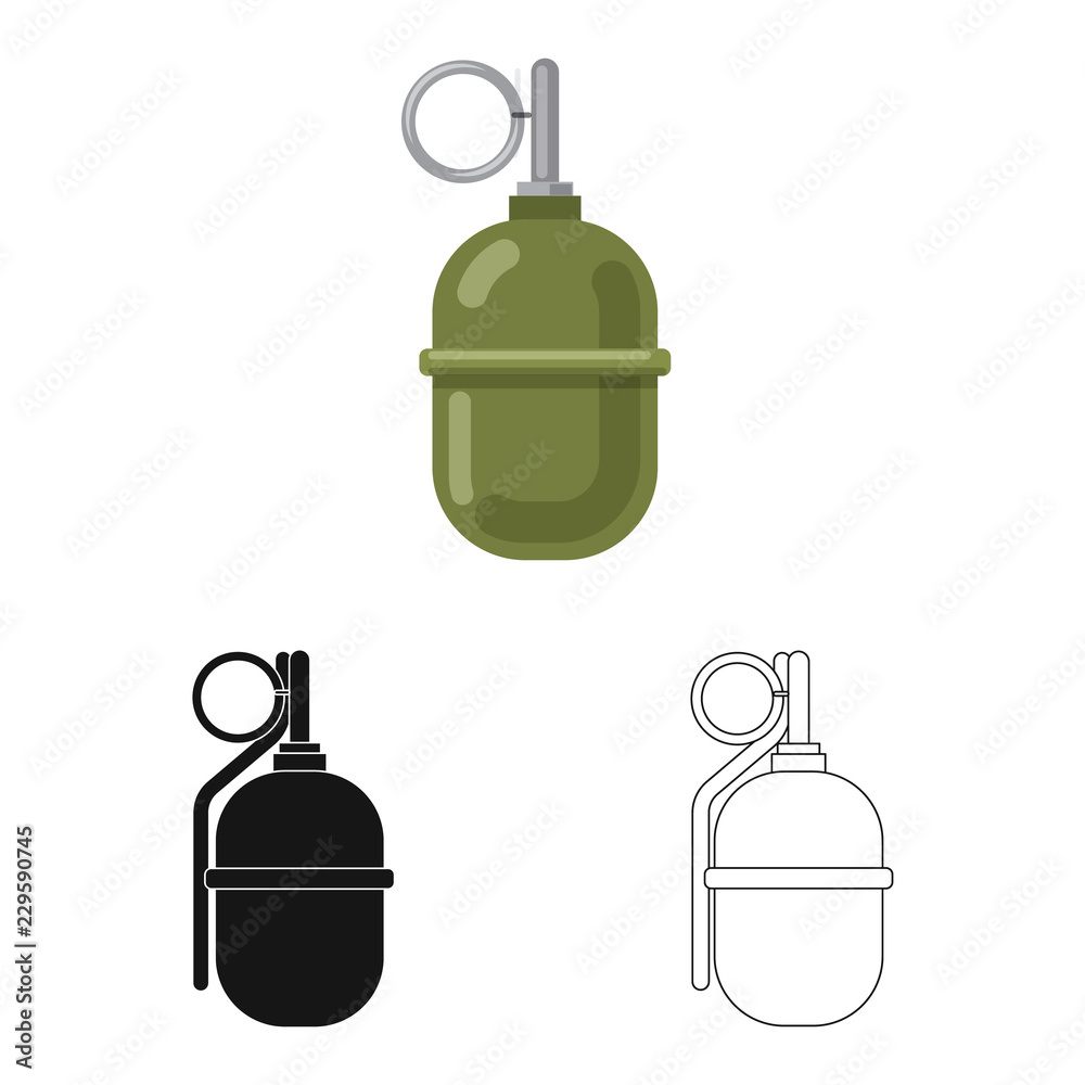 Obraz premium Isolated object of weapon and gun symbol. Collection of weapon and army stock vector illustration.