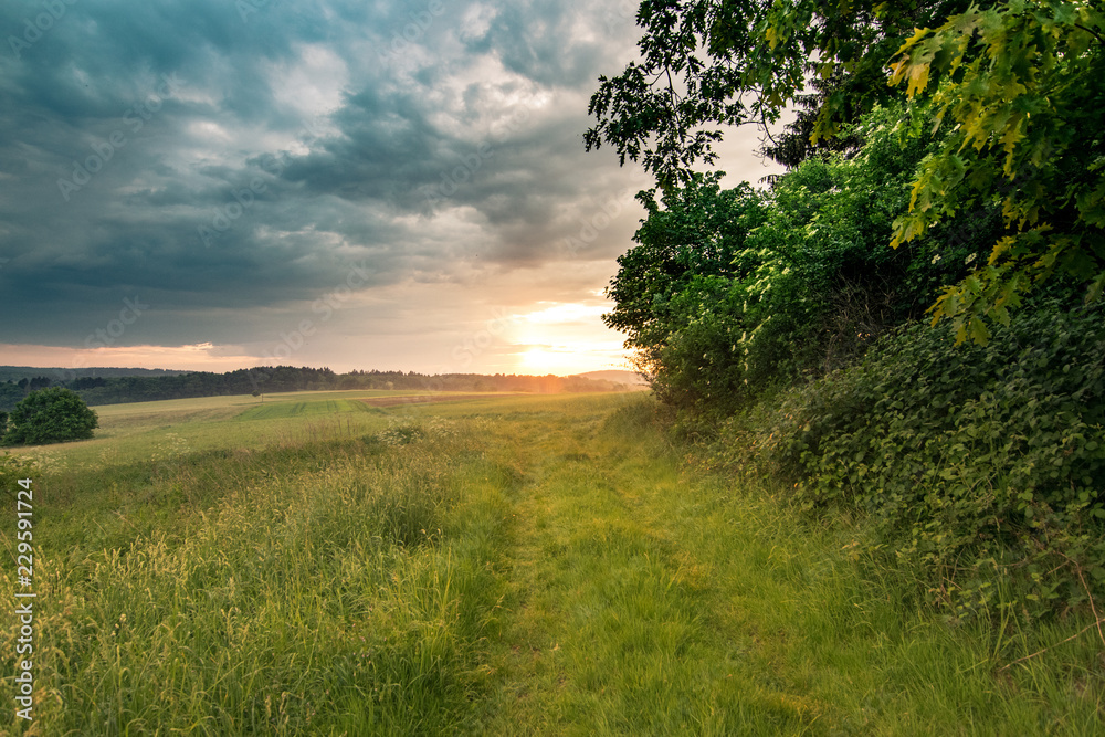 Fototapeta premium Sonnenuntergang im Westerwald