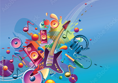 Funky colorful musical design
