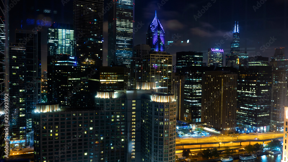 chicago night sky