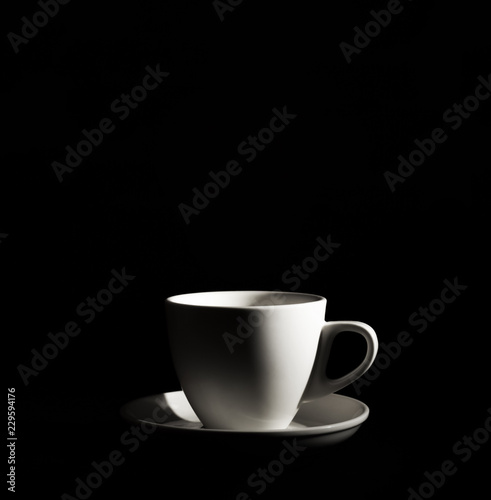 Fragrant coffee on a black background for your advertising.