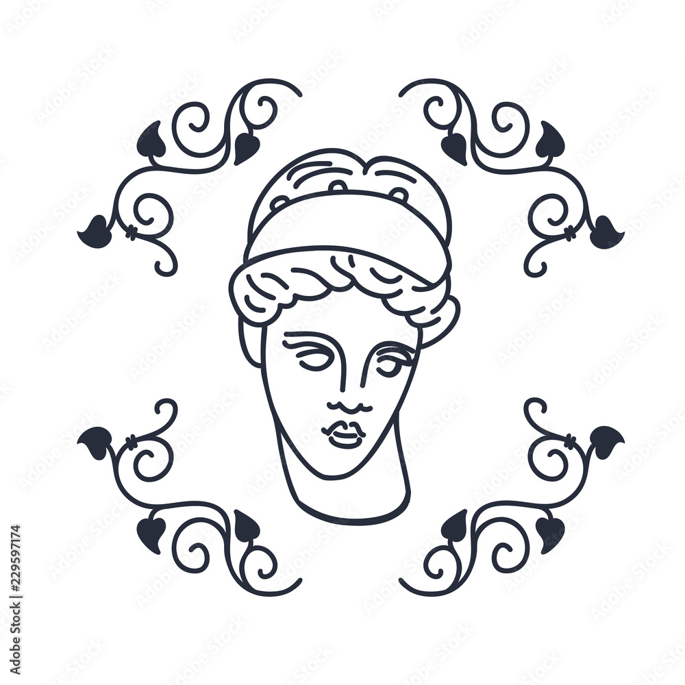 Venus, the ancient Greek goddess of love, vector sketch ...