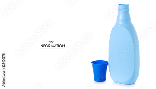 Bottle with the conditioner for linen clothes pattern on white background isolation