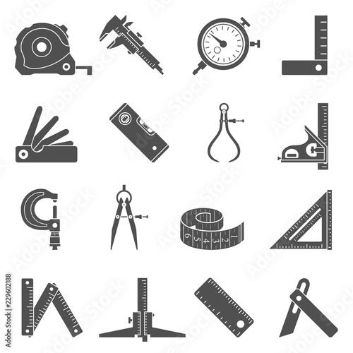 Black Icons - Measuring Tools photo