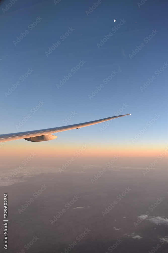 vista aérea desde la ventanilla del avión