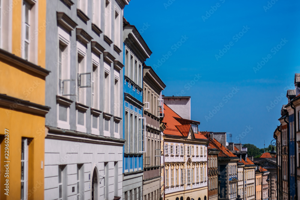 Ancient colorful townhouses in Old town in Warsaw