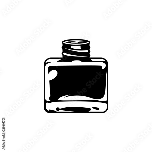 Vintage inkwell or ink bottle concept