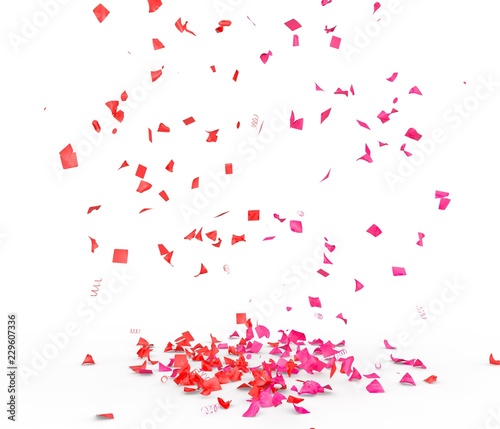 Fototapeta Naklejka Na Ścianę i Meble -  Bright and colorful confetti flying on the floor. Isolated background