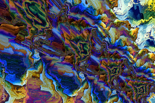 Multicolored mineral pattern. Digital artwork. Fractal graphics.