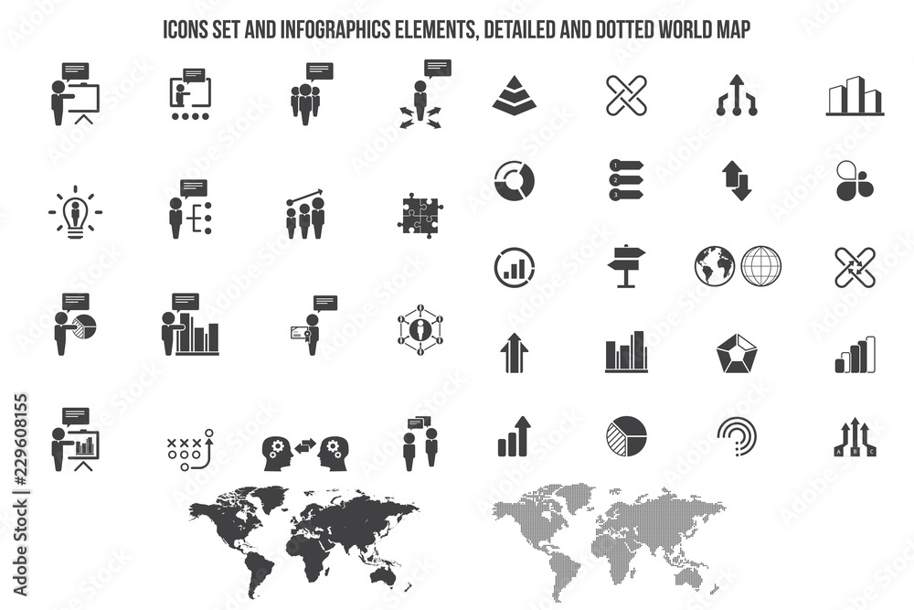 Simple Business Training, Presentation Icons