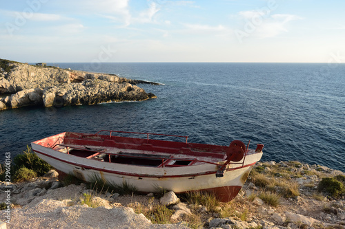 Fishing boat on the shores of Zakynthos Island, Greece