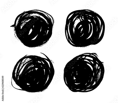 Brush lines set. Vector illustration