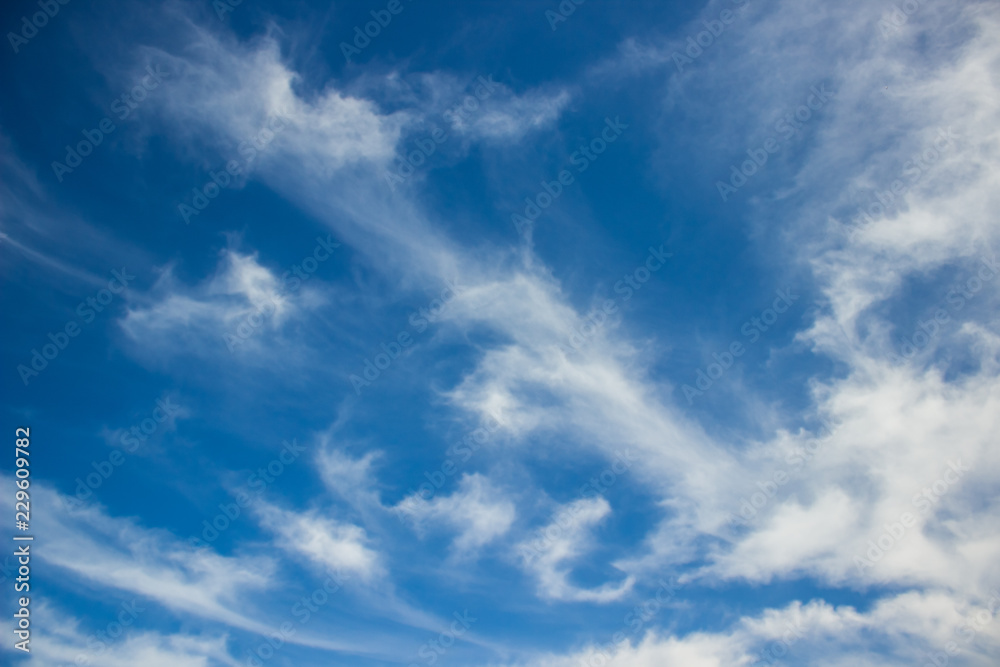 nature scenery landscape colorful contrast blue sky with clouds, copy space