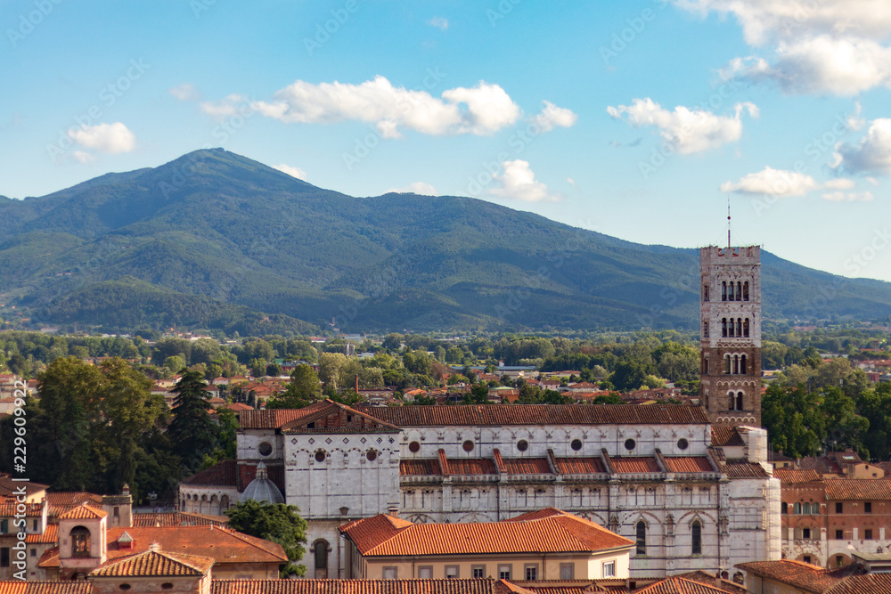 panoramic view of lucca italy