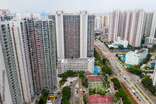 Top view of Hong Kong city