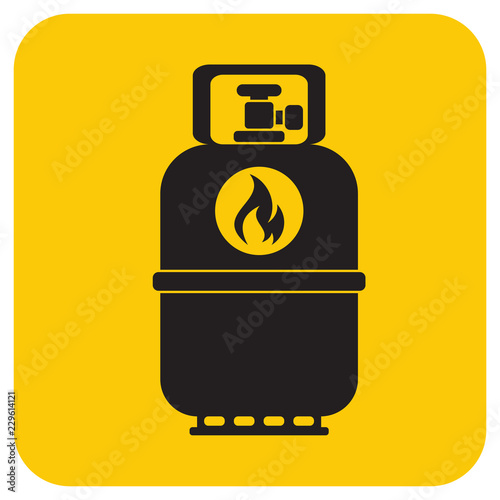 Camping gas bottle icon. Flat icon isolated