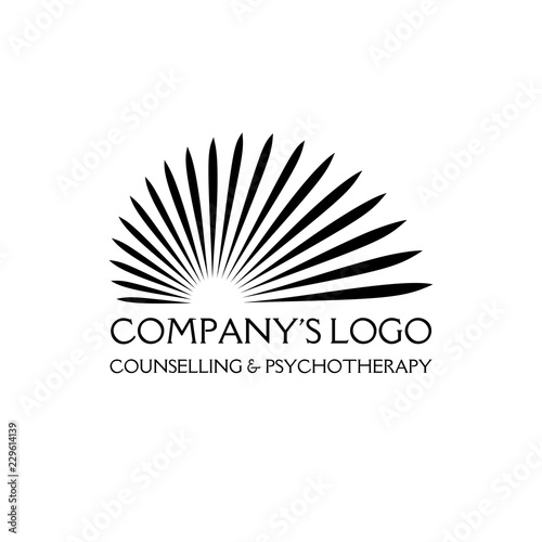 The logo of the sun, the sun's rays - a symbol of clarity, leadership and power