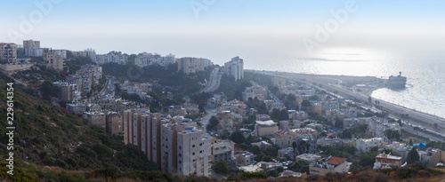 Panorama of Haifa at sunset