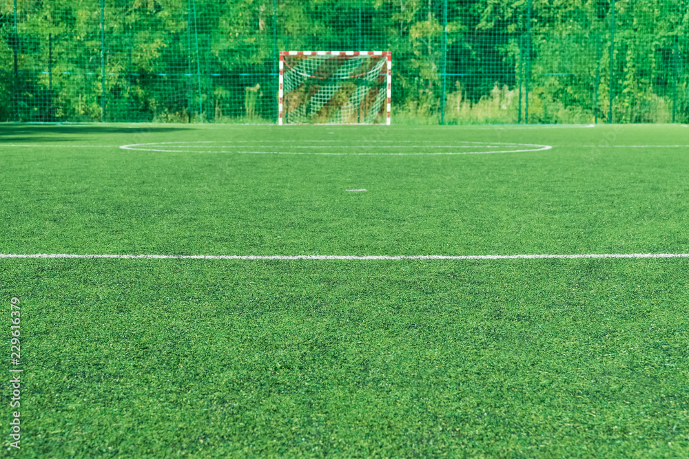 Fototapeta premium Football field, view from the gate
