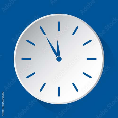 last minute clock - blue icon on white button