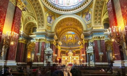 Canvas St. Stephen's Basilica interior, Budapest, Hungary