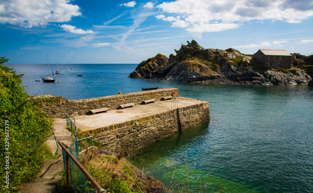 Polperro Harbour in Cornwall, during Summer Time