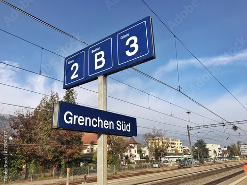 Grenchen Süd Bahnhof Schild