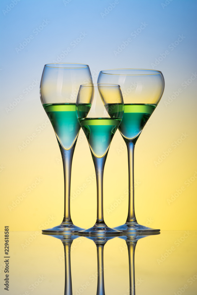 Fototapeta premium three glasses with cocktails