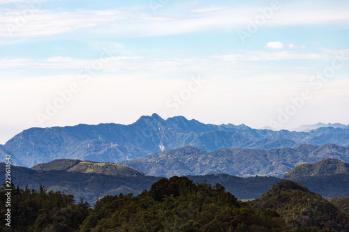 Green mountain with valley in Sun Moon Lake, Taiwan